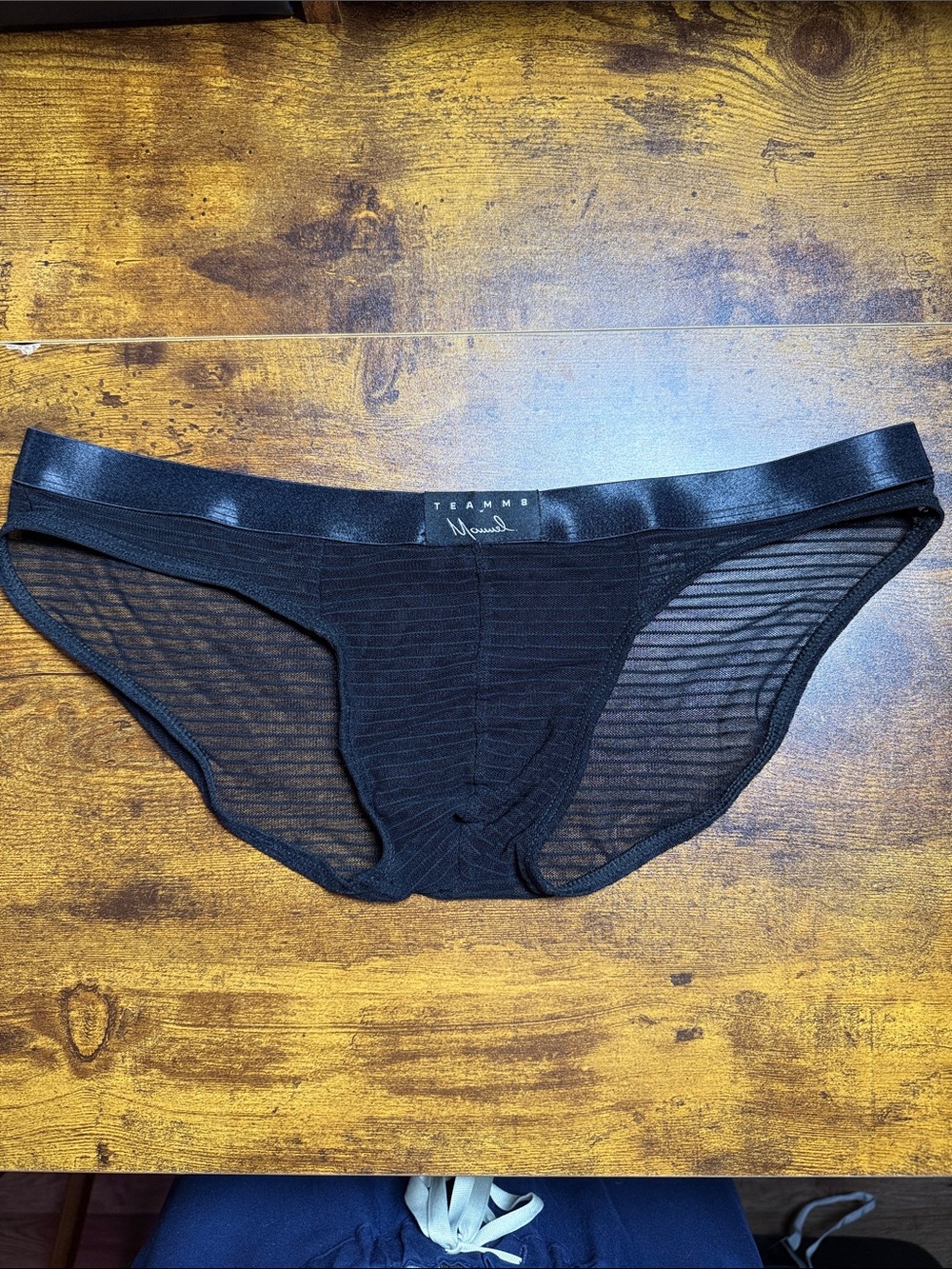 TEAMM8 x Manuel: Black see-through briefs